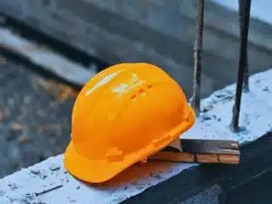 Yellow safety helmet.